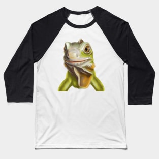 Cute Iguana Drawing Baseball T-Shirt